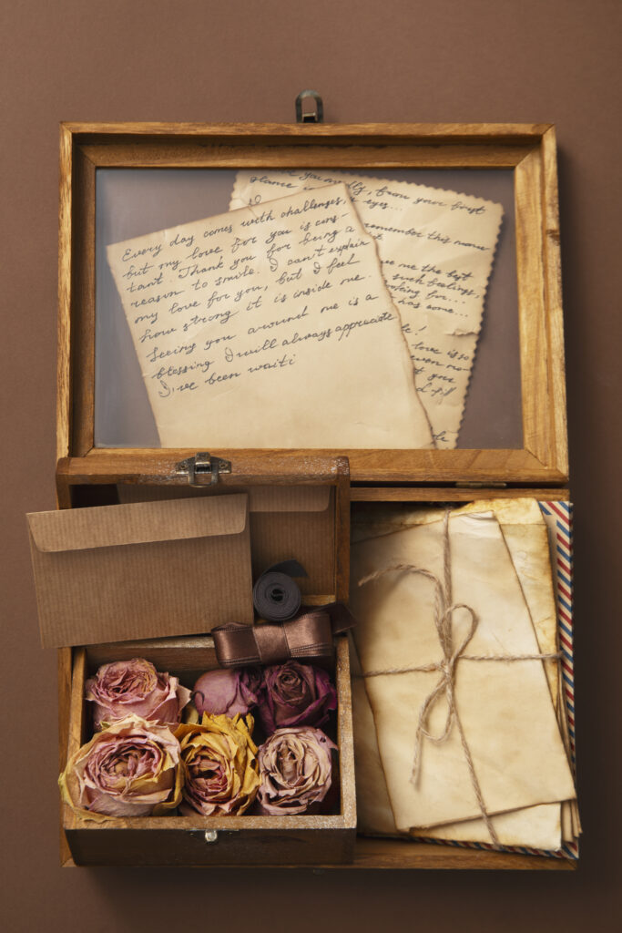 Guai a piangere il passato top view love letters arrangement